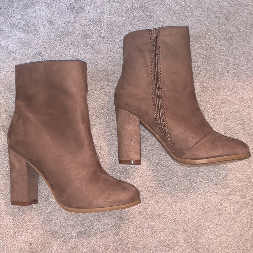 WORN ONCE! Charlotte Russe suede booties